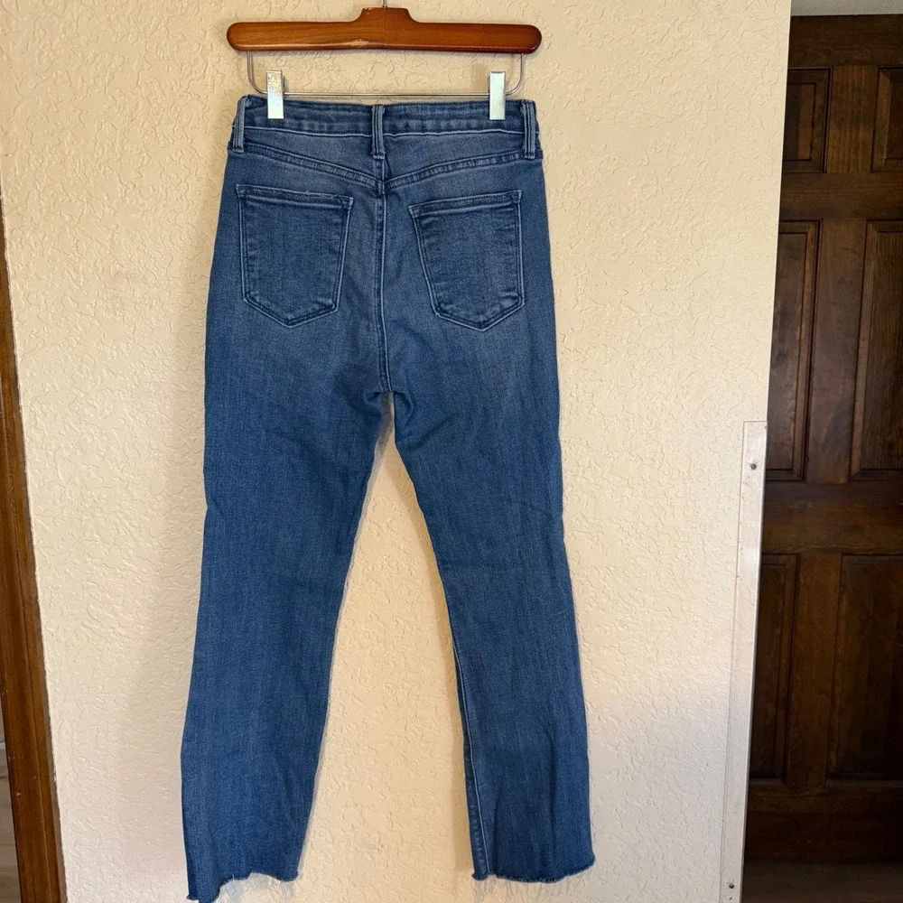 Just Black Denim Jeans Women 26 Blue‎ Raw Hem High Rise Straight Leg